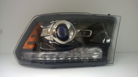 2016 2017 2018 Dodge Ram 1500 2500 3500 New Used Refurbished Black Projector Type OE OEM Headlight Headlamp Assembly Replacement by OEM Automotive Lighting.com