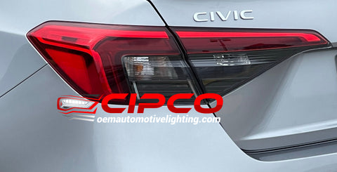 2022, 2023 Honda Civic Sedan Left Driver Side OE, OEM, New and Used Tail Light, Tail Lamp from CIPCO - OEM Automotive Lighting.com